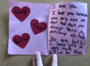 Mariposa girls wrote affirming valentines to each other and themselves.