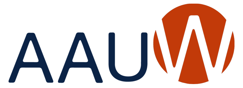 Logo: American Association for University Women (AAUW) Walla Walla. The W is in a red circle.